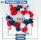 4th of July Wreath,18 Inches Patriotic Wreath for Front Door, Red White Blue Rose Flower Wreaths for American Independence Day Memorial Day Flag Day Indoor Outdoor Decor
